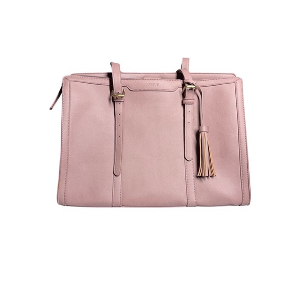 Women’s Large Faux Leather Tote Bag in Mauve - Picture 9 of 9